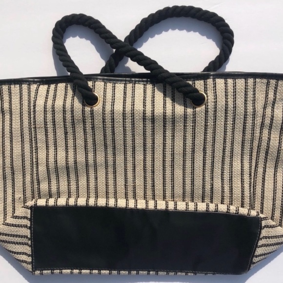 Lancôme Tan & Black Striped Tote Bag - Picture 1 of 9